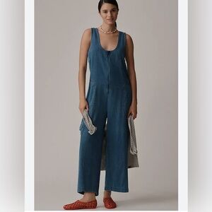 Pilcro Zip-Front Wide-Leg Overalls XL